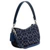 Coach Swinger 23 Silver Hardware Detachable Shoulder Strap Cotton Shoulder Bag Small Women's Blue