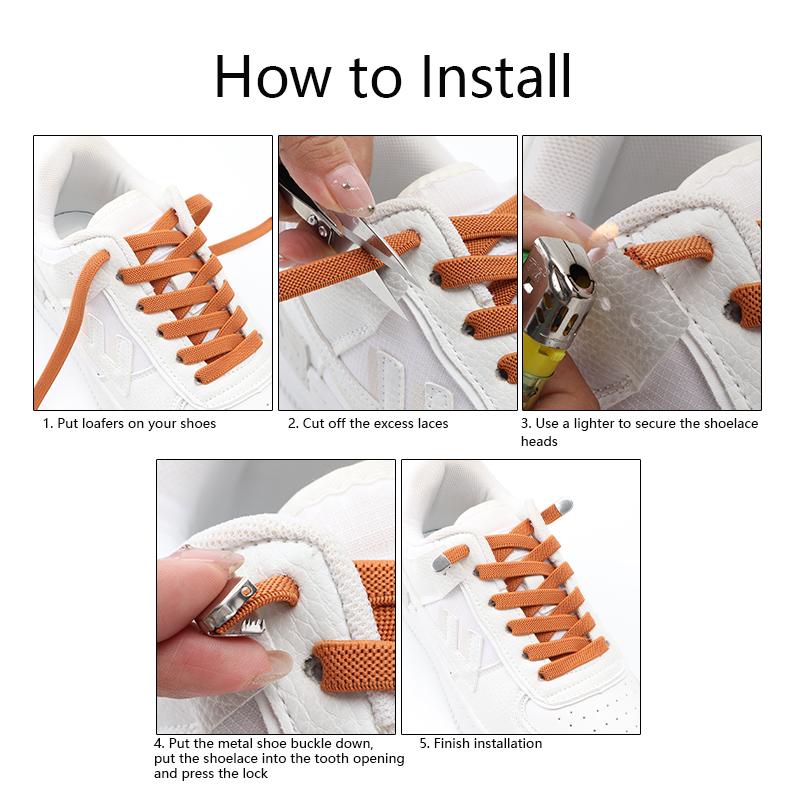 Elastic Laces Sneakers No Tie Shoe Laces 8MM Widened Flat Shoelaces Without Ties Kids Adult Sports Shoelace Shoes Accessories