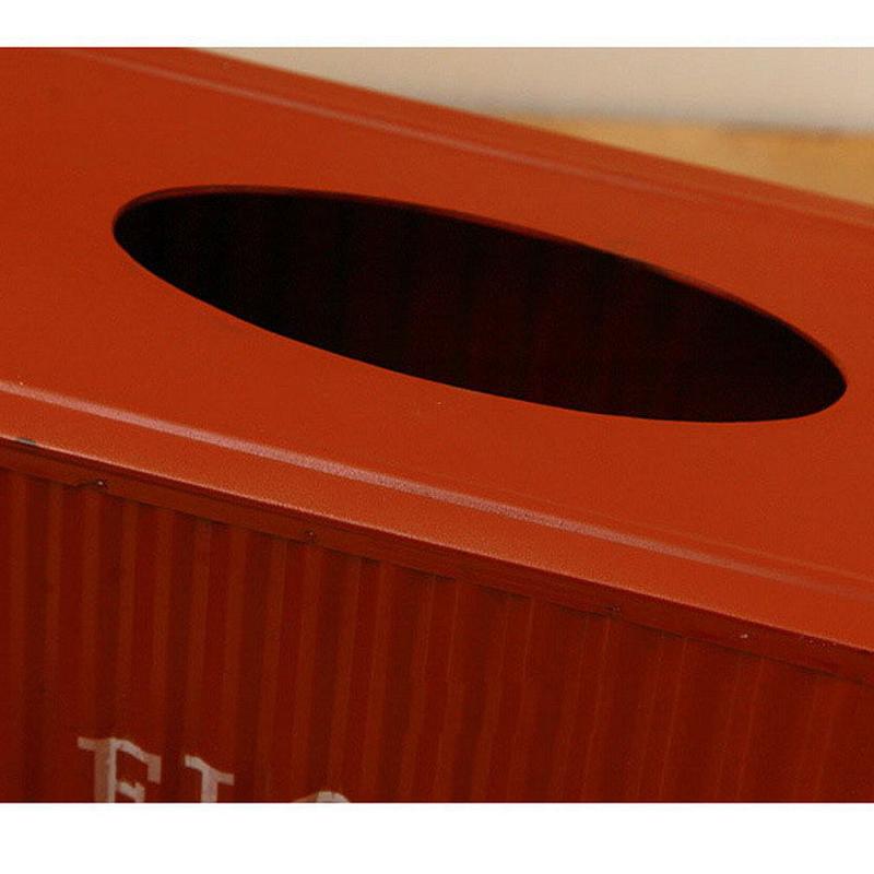 Creative Retro Metal Container Tissue Box Vintage Industrial Style  Paper Storage Holder Napkin Case  Desktop Decoration