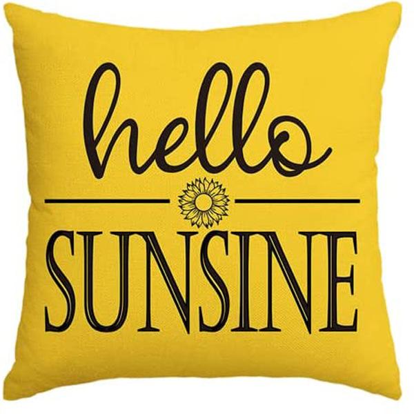 Summer Sunflower Pillow Case Linen Print Sun Flower Home Sofa Pillow Plant Flower Pillow
