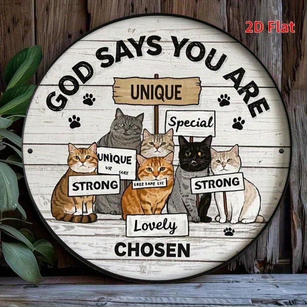 Vintage Cat Metal Sign 8x8 Inch Cute Pet Wall Decor For Home Cafe Bar Garden Yard