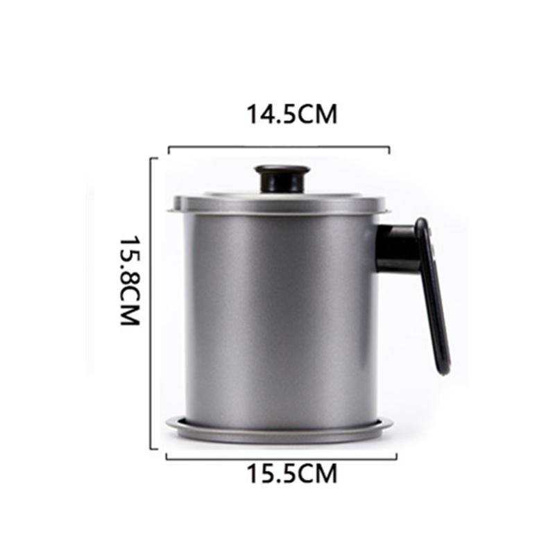 1.4/1.7L Нержавеющая сталь Масляный фильтр Банка Большой емкости Жироотделитель Контейнер Кувшин Фильтр для жира Бак для хранения Кухонный инструмент