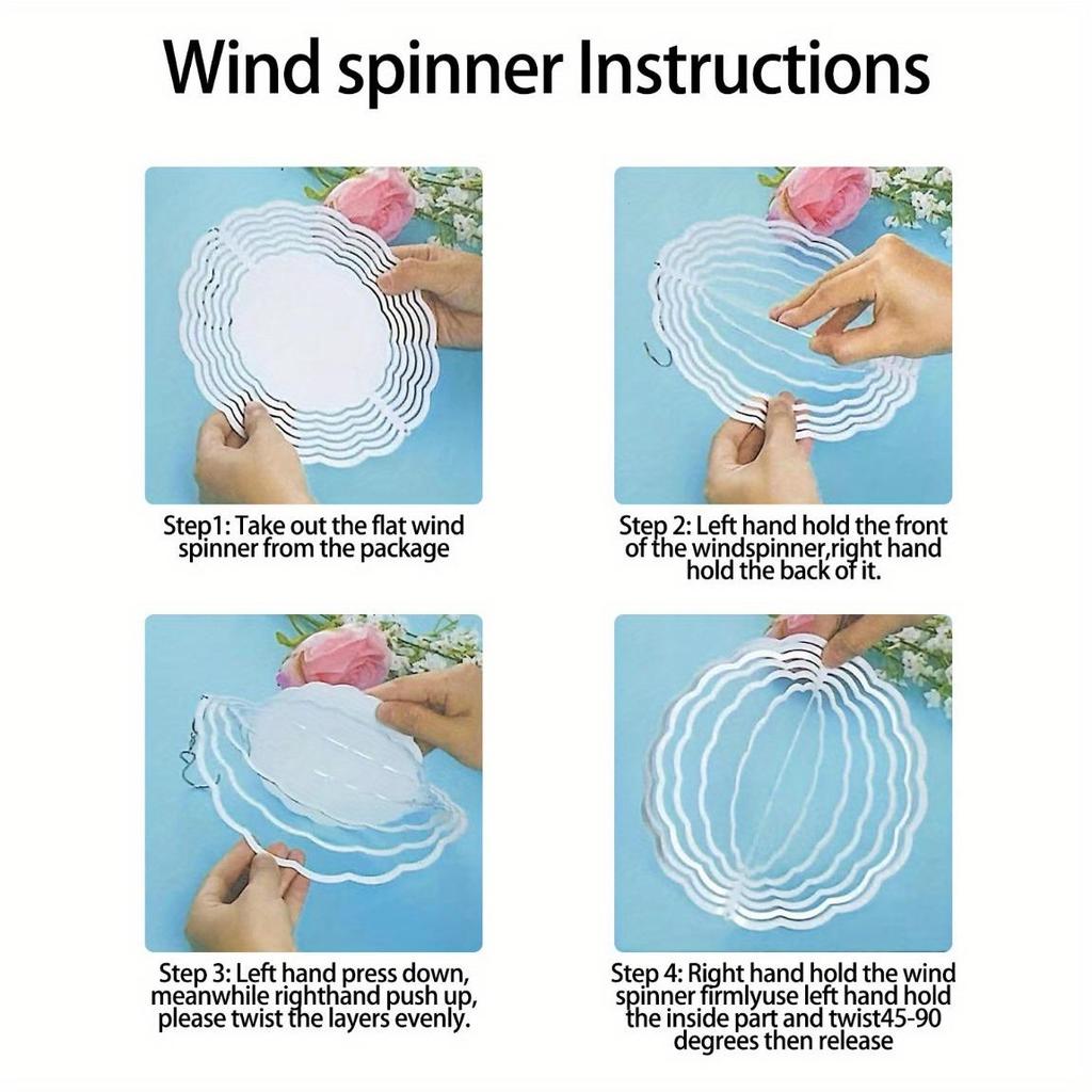 Classic Iron Metal Wind Spinner Kinetic 2D Hanging Ornament for Home Decor Garden Yard Gift Featherless No Electricity Required