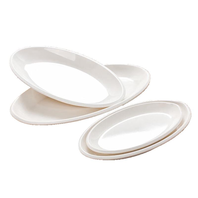 White Melamine Oval Fish Serving Plate 12 inches