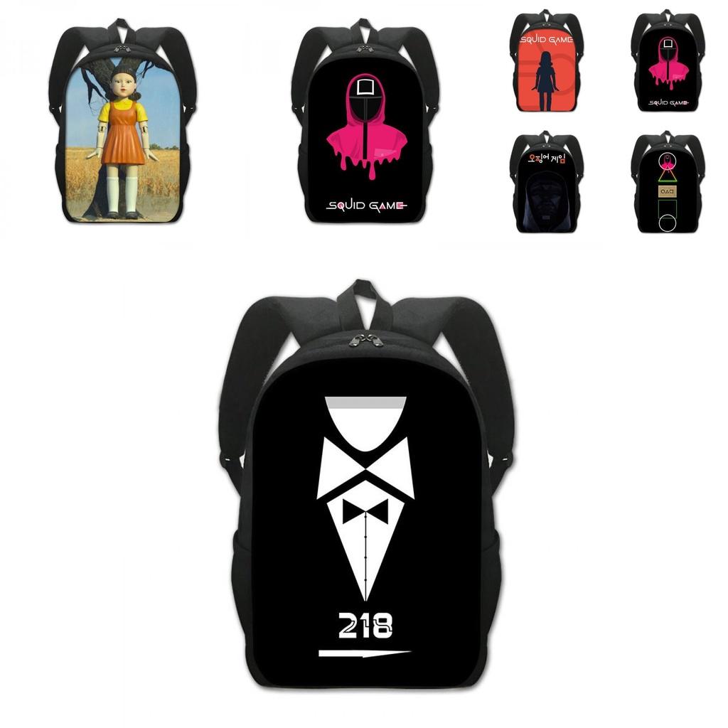 Squid Game Backpack Cartoon Schoolbag For Kids With Adjustable Shoulder Straps
