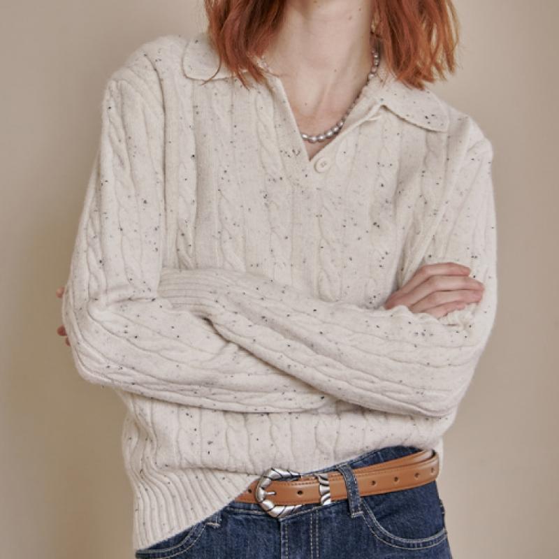 Maxza Twist Cable Collar Neck Knit Zd11qk036na