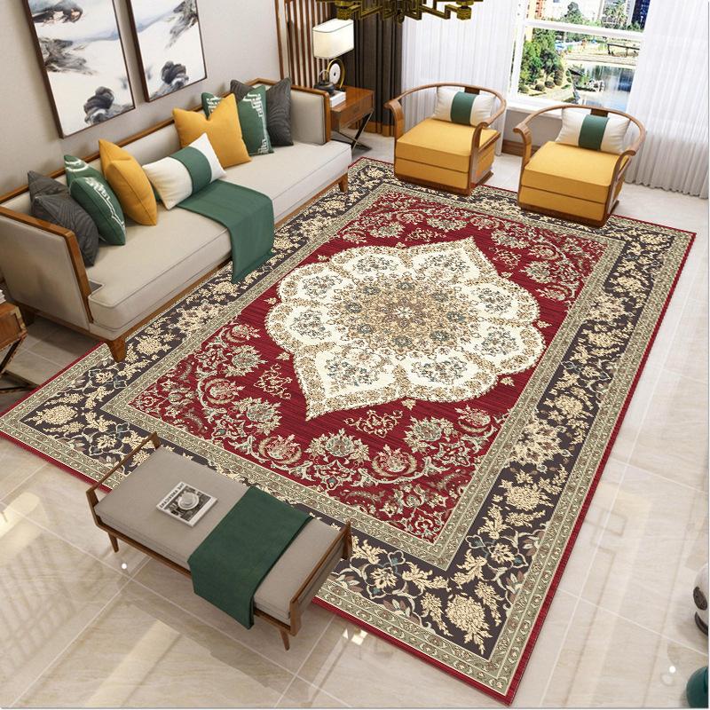 

Ethnic Style Retro Carpet American Living Room Coffee Table Mat Bohemian Bedroom Bedside Persian Carpet 80 * 120Cm
