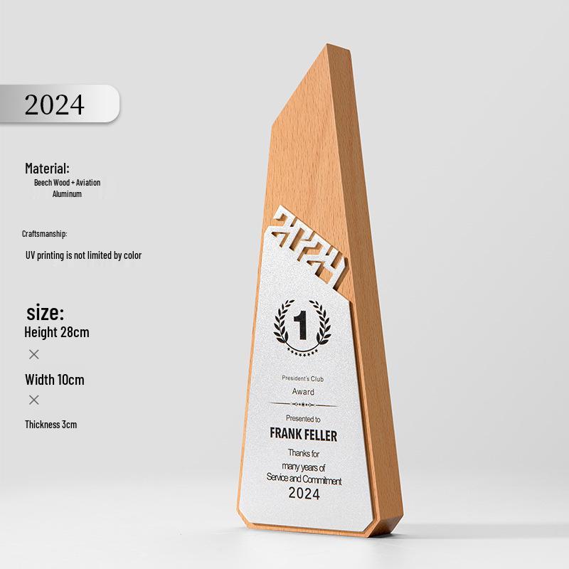 Premium Solid Wood and Metal Award Plaques: Custom Trophies for Outstanding Employee Recognition and Annual Meetings