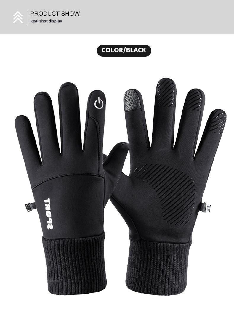 Customized Unisex Touchscreen Winter Polyester Fleece-Lined Full Finger Non-Slip Adult Hiking Skiing Snowboarding Windproof S