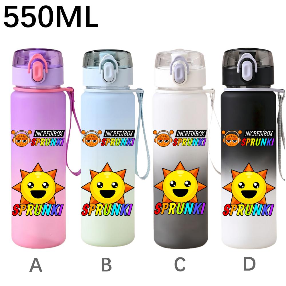 550ml Hra Sprunki Gradientní Sportovní Láhev na Vodu Kreslená Nepropustná Přenosné Lahve na Pití Venku Sport Fitness Pohárek na Vodu