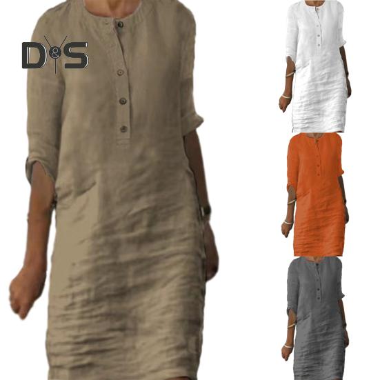 Женское летнее платье с круглым вырезом — фото 5