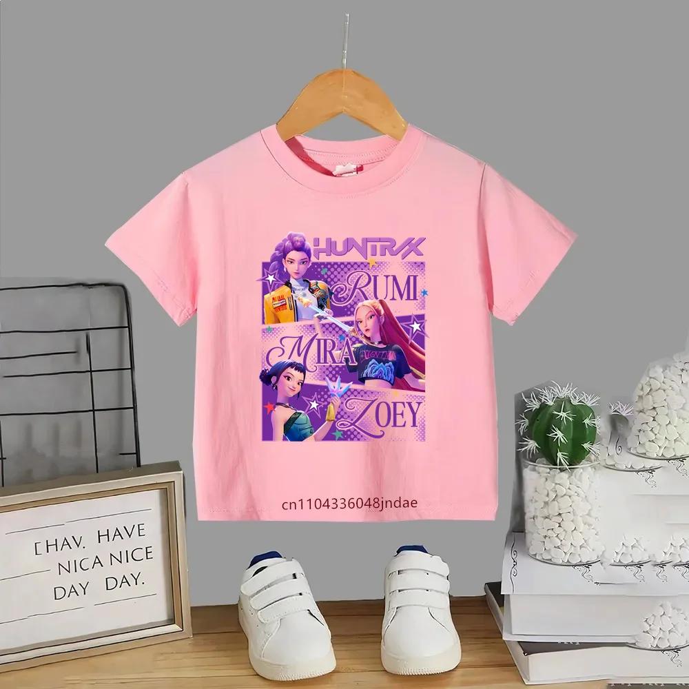 Baby Girl Clothes2026 Movie Crew Neck Cartoon Girls Boys Tee Kids T-shirt KPop Demon Hunters Print Fashion Casual Tops Casual