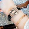 Vintage Watches for Women Sparkly Zircons Crystals Wrist watch Water Resistant Leather Strap Quartz Watches Roman Retro Relojes
