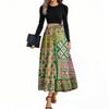 Women's Fashion Casual Belted Long Sleeve Round Neck Floral Printed Elegant Temperament Dresses
