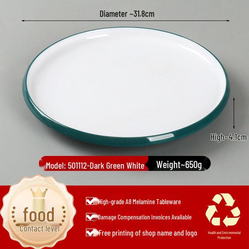 Two-Tone Melamine Round Plate for Restaurants and Hotels