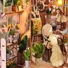 Garden Miniature House Book Nook Kit 3D Puzzle Wooden DIY Home Decoration For Bookshelf Insert Magic Book House Stand Bookshelf