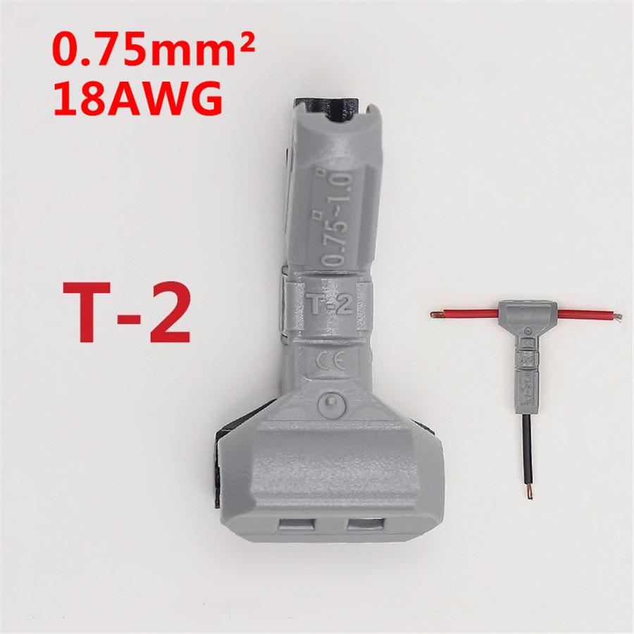 20PCS Universal For 1 Pin 18AWG 0.75SQMM Non-stripped T Type Wire Cable Connector Joint Quick Splice Crimp Terminals Terminator