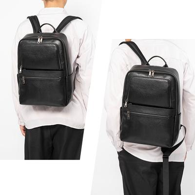 Business Genuine Leather Men's Backpack Top Layer Plant Tanned Cowhide Commuter Large Capacity Backpack Casual Fashion Men's Bag