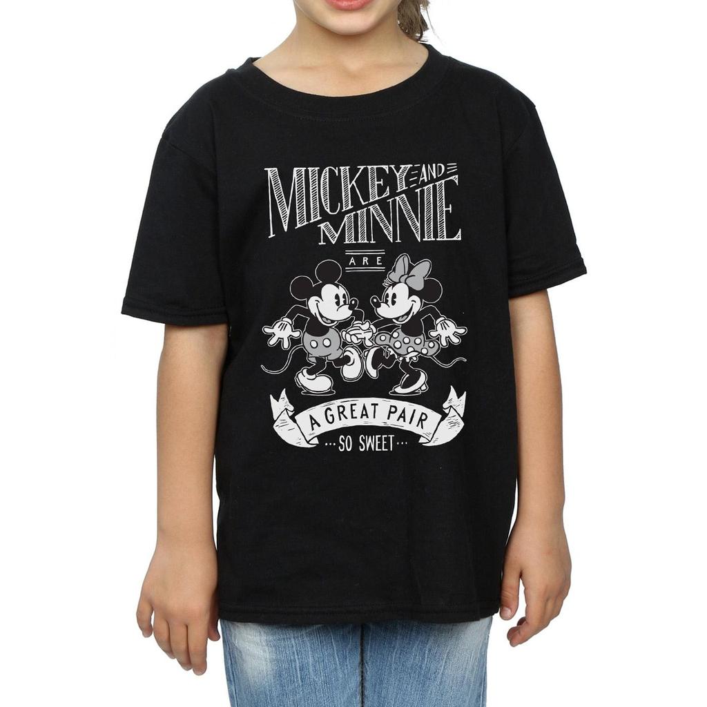 Disney Jenter Mikke og Minnie Mouse Flott par bomull T-skjorte