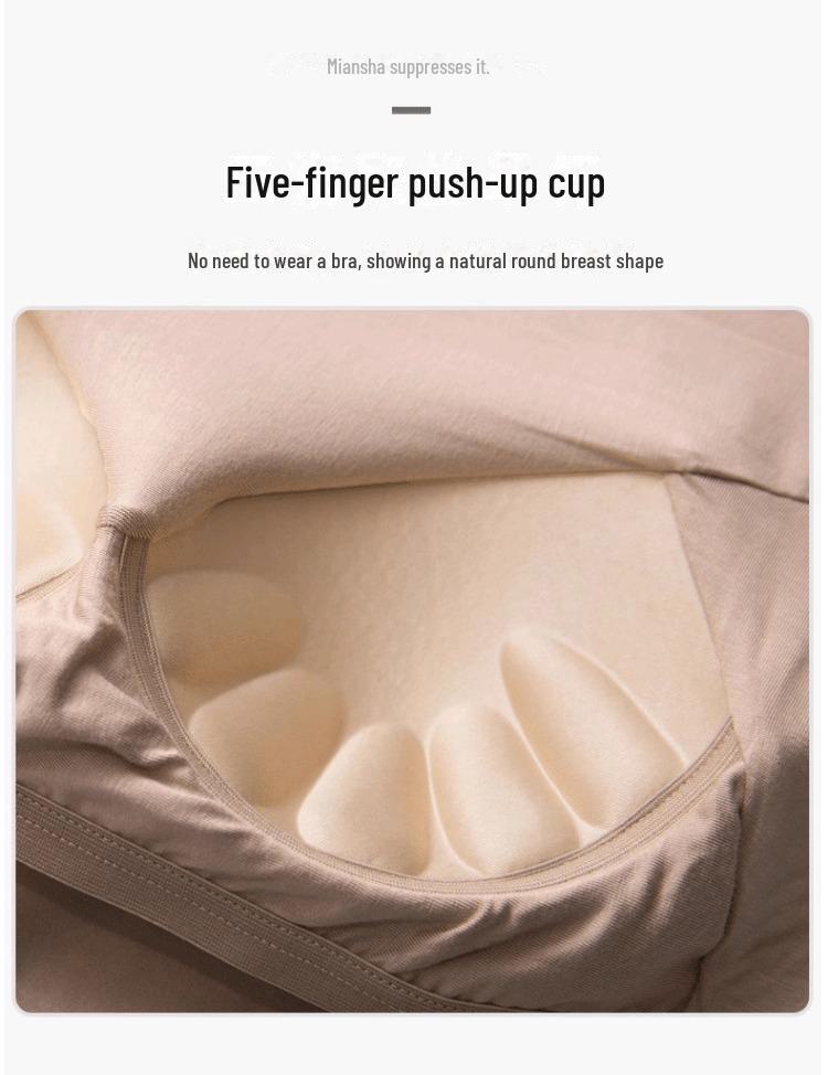 2025 Gradient Cotton Crop Top with Chest Pads - Fashionable Short-Sleeve T-Bottom Bra Style