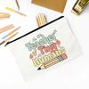 Teacher Flower Print Pencil Case Travel Makeup Bag School Stationery Supplies Storage Bags Wash Pouch Cosmetic Bags Teacher Gift