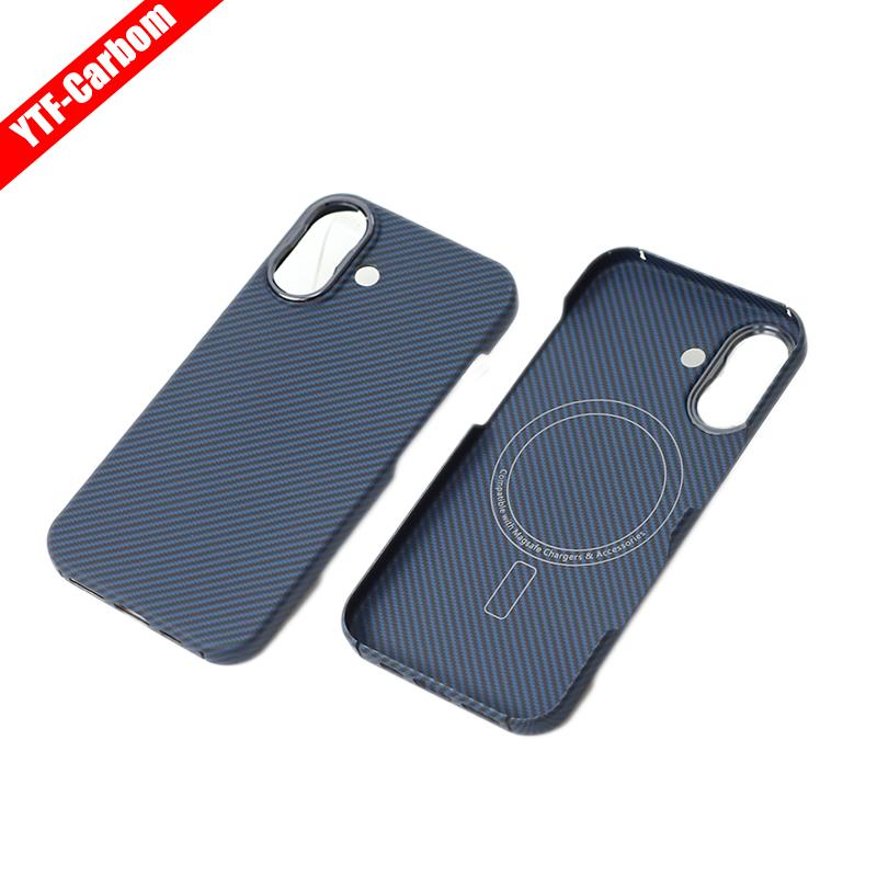 YTF-Carbon for iPhone16Promax Carbon Fiber Mobile Phone Case Aramid Fiber Magnetic 16Pro Protective Case Business 16plus