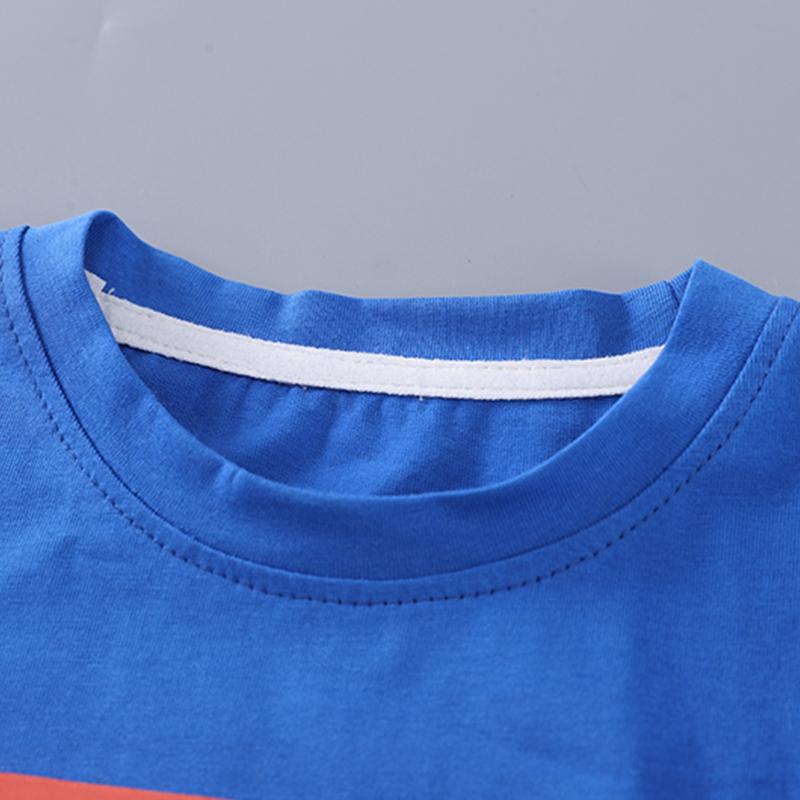 0-5-Year-old Children's Short Sleeved Set Boys' Cartoon Round Neck T-shirt Casual Denim Shorts Two-piece Set