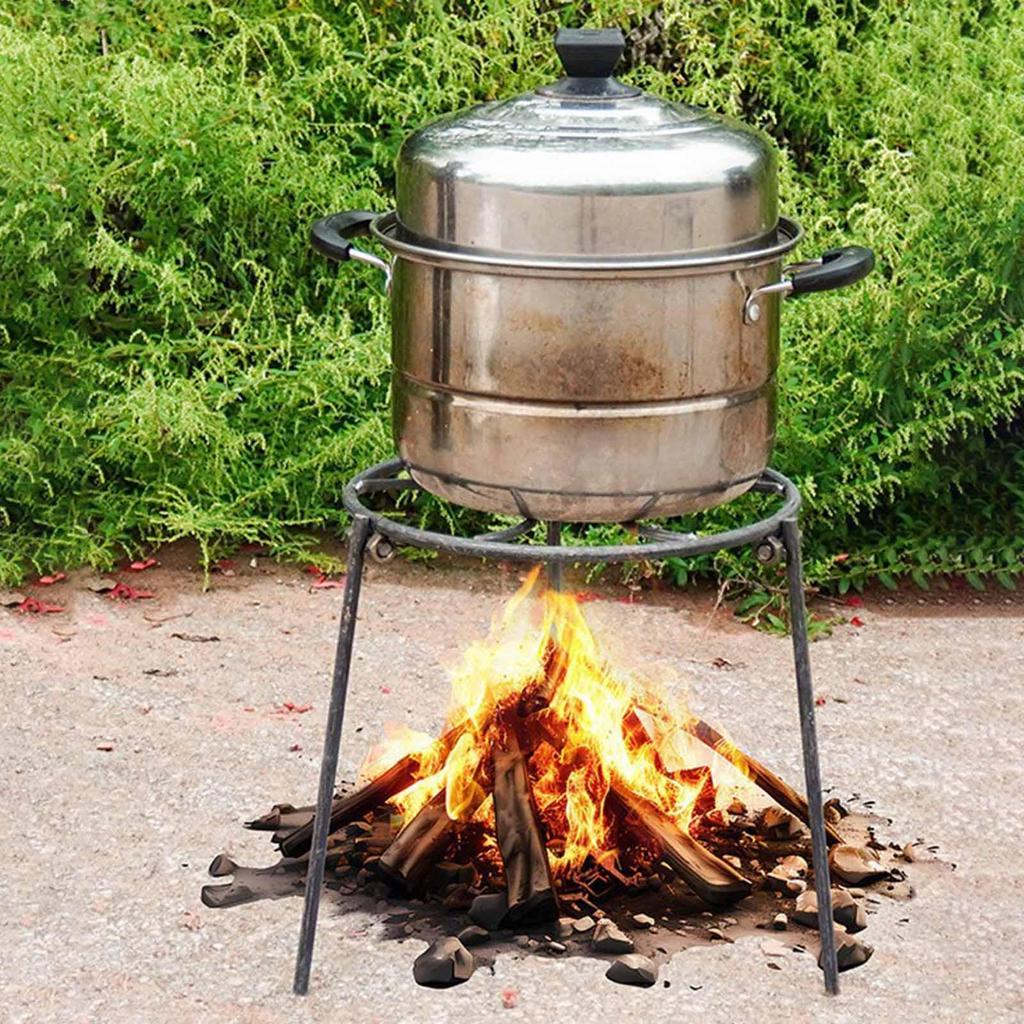 Campfire Tripod Stand Barbeque BBQ Grilling Camping Grill Portable Pot Rack Dutch Oven Pan