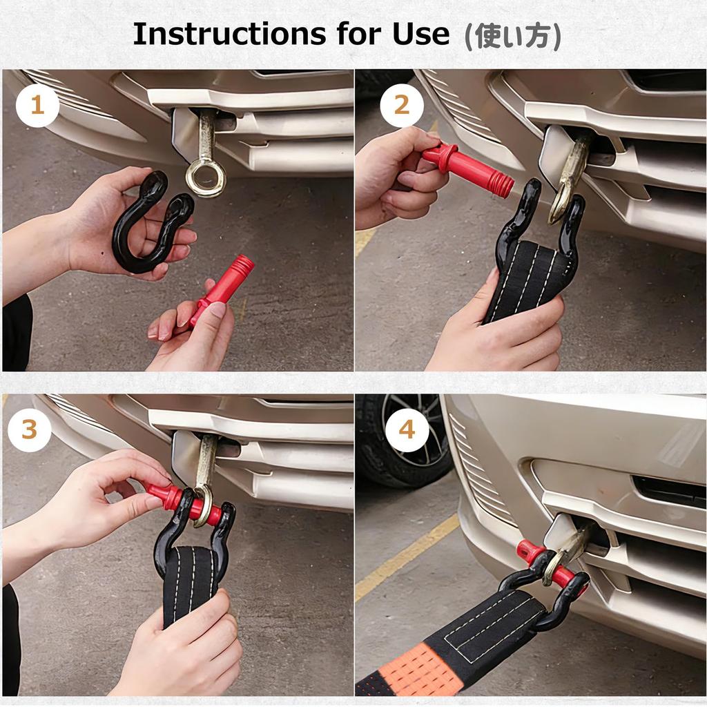 Azarxis Abschleppseil, Auto-Abschleppseil, Universelles Notfallseil, Hohe Festigkeit, Nachts Reflektierend, Bis zu 10 Tonnen, Leicht und Langlebig für Motorräder, Tru