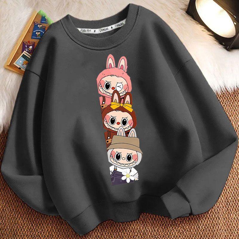 Children's Fashion Sweatshirts, Loose Long-sleeved Sweatshirts for Boys and Girls in Spring and Autumn