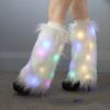 Faux Furs Leg Warmer,Warm Soft Cozy Fuzzy Leg Warmer Boot Cuffs Cover for Women Party Costumes Boot Sleeves Boot Covers