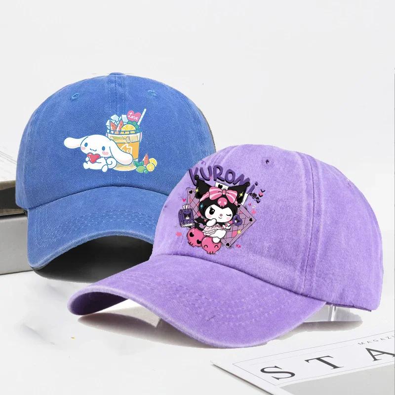 Kuromi Baseball Caps Adult Outdoor Hat Cute Anime Melody Cinnamoroll Sanrios Cap Cotton Cartoon Bonnet Girl Headgear Women Gift