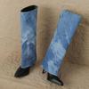 Women's High-heeled Medium Boots Autumn and Winter New European and American Style Pointed-toed Thin-heeled Large-size Cowboy Pipe Boots
