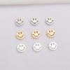 50pcs Color Retention 14K Gold Smiley Face Round Bead Diy Hand Necklace Spacer Loose Bead Bracelet Jewelry Accessories Beaded Accessories