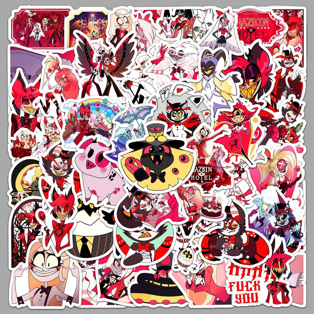 50 Helluva Boss & Hazbin Hotel Graffiti Animation Stickers - Waterproof Phone Case Decor
