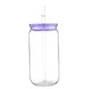 16oz PET Plastic Cups Equipped With Replaceable Colored Lid And Straw Can Hold Soda Juice Drinks Milks High Quality Cups
