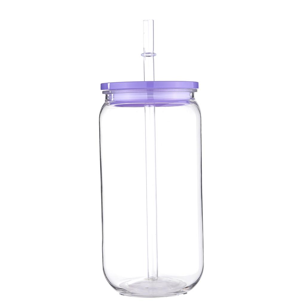16oz PET Plastic Cups Equipped With Replaceable Colored Lid And Straw Can Hold Soda Juice Drinks Milks High Quality Cups