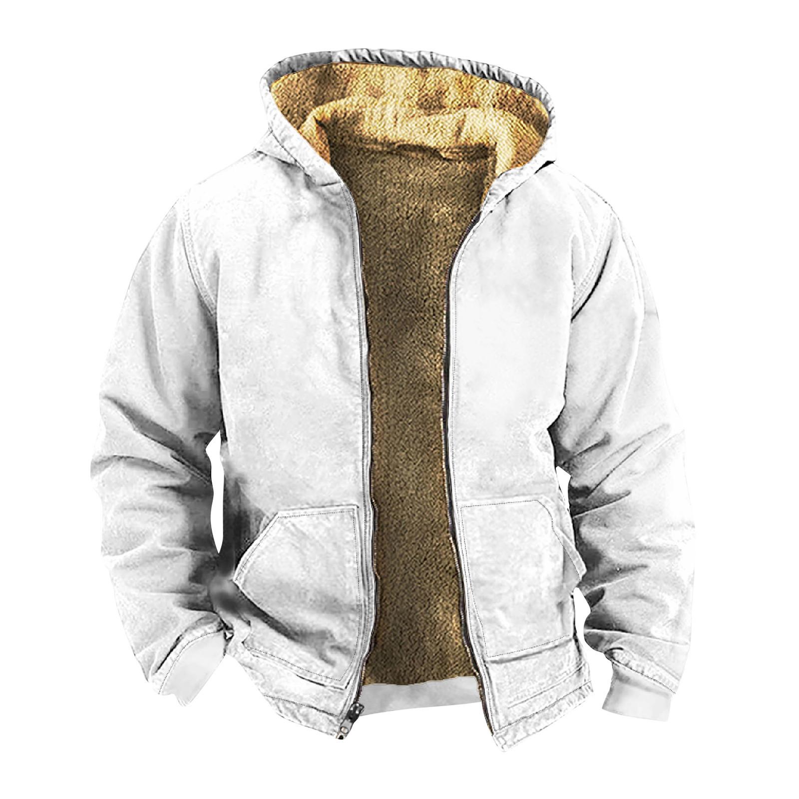 

Чоловіча однотонна куртка. Чоловіча повсякденна куртка з капюшоном на блискавці, модна весна та осінь XXXL білий