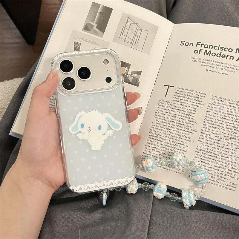 Blue Polka Dot Cinnamoroll iPhone 17/16 Pro Max/15/14 Cute Cartoon Case