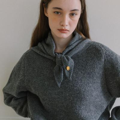 Laminez Basic Wool Knit Scarf - Charcoal
