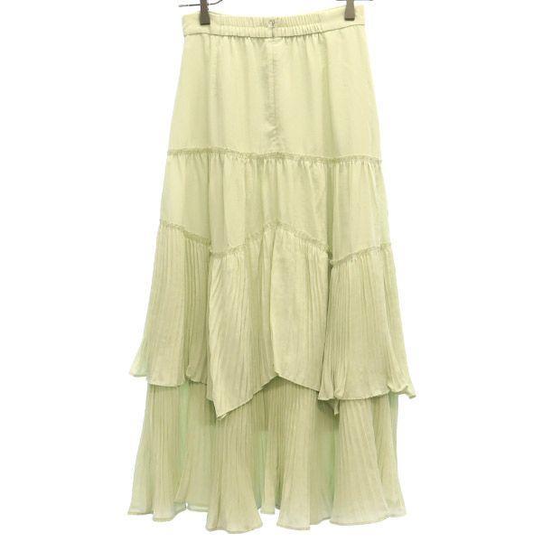 SNIDEL SWFS211127 Maxi Length Ruffle Tiered Skirt Green Ladies Old Clothes Used