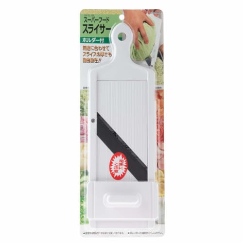 Shimomura Kougyou Slicer (SFS-102) Made in Japan with Holder, Adjustable Thickness, 0.8mm-3.0mm, for Cabbage, Juliennes, and Tomato Slices. Made in Ts