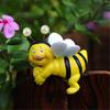2Pieces Cute Climbing Bees Resin Pot Huggers Figurines for Personalizing Garden Patios Balconies and Home Decoration