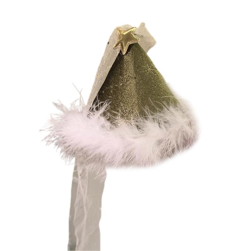 

Festives Christmas Hat Hairpin Sweet Hairy Hairpin Princesses Hair Clip for Holiday Parties and Celebrations