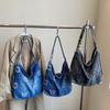 Retro Denim Bag Women's Large-capacity Simple and Relaxed Messenger Bag Trendy Casual College Student Shoulder Bag