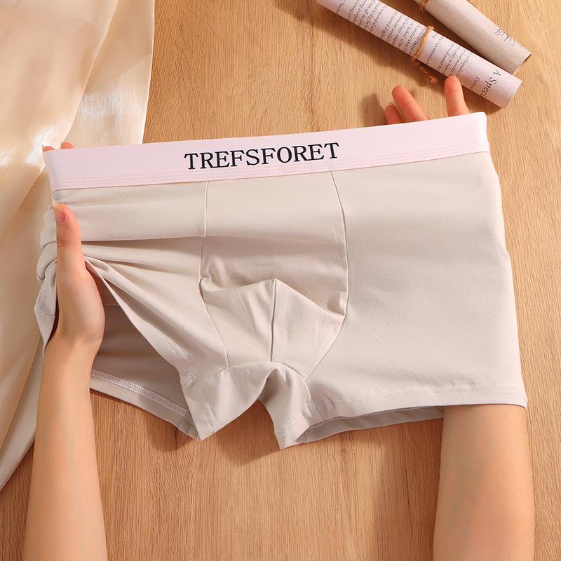 Soild Color Men Underwear Panties Cotton Boy Boxer Shorts Comfortable Underpants