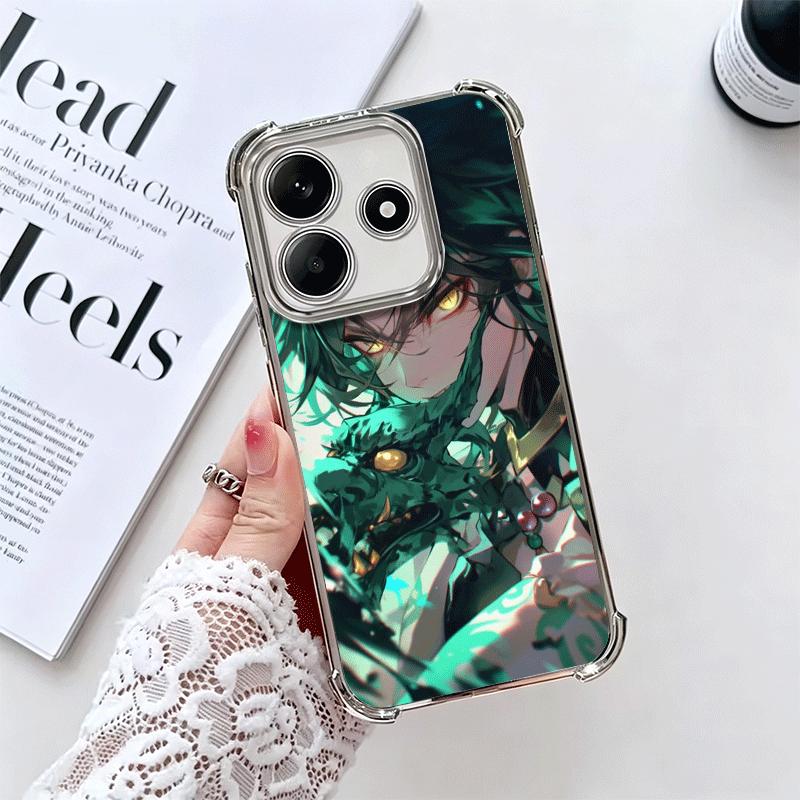 Genshin Impact Xiao Plating Phone Case For Xiaomi Redmi Note 14 15 Pro Plus 13 12 11 11S 11T 10 9S 9 5G Anti-Fall Airabag Cover