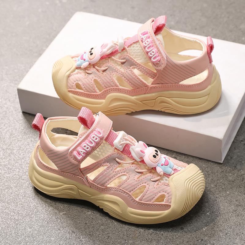 Children's Sports Sandals Baotou 2025 Summer New Classmates Girls Beach Shoes Girls Shoes Summer Hollow Shoes