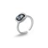 Geometric Square Black Diamond Adjustable Ring Ins Personalized Opening Live Ring Ring