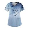 Women's V-neck Fashion Casual Printed Tops And Protective Workwear